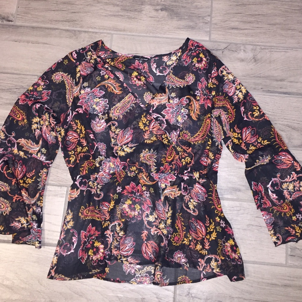 🔥Sale🔥Unique Sheer Print Top